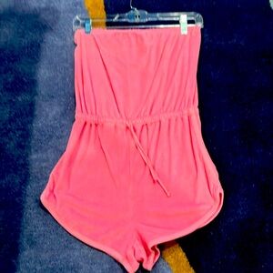 Topshop terry cloth strapless romper